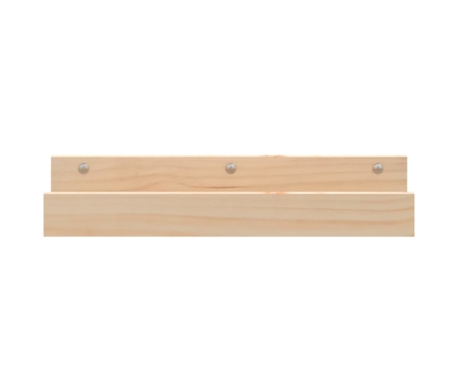 Estantes de pared 2 uds madera maciza de pino 50x12x9 cm