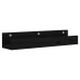 vidaXL Estantes de pared 2 uds madera maciza de pino negro 50x12x9 cm