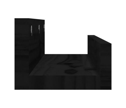 vidaXL Estantes de pared 2 uds madera maciza de pino negro 50x12x9 cm