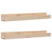 Estantes de pared 2 uds madera maciza de pino 80x12x9 cm