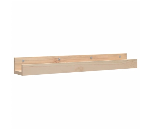 vidaXL Estantes de pared 2 uds madera maciza de pino 80x12x9 cm