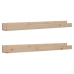 Estantes de pared 2 uds madera maciza de pino 110x12x9 cm