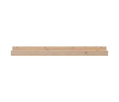 Estantes de pared 2 uds madera maciza de pino 110x12x9 cm