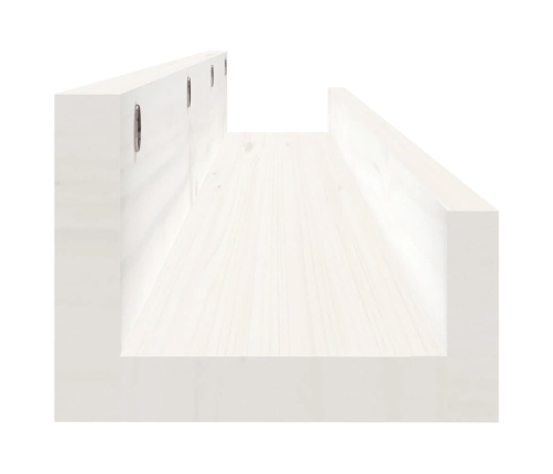 vidaXL Estantes de pared 2 uds madera maciza de pino blanco 110x12x9cm