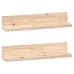 Estantes de pared 2 uds madera maciza de pino 50x11x9 cm