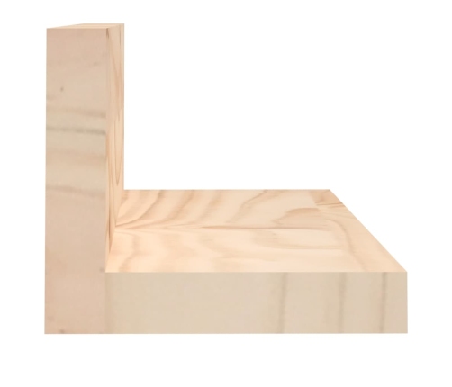 Estantes de pared 2 uds madera maciza de pino 50x11x9 cm