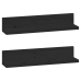 Estantes de pared 2 uds madera maciza de pino negro 50x11x9 cm