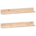 vidaXL Estantes de pared 2 uds madera maciza de pino 80x11x9 cm