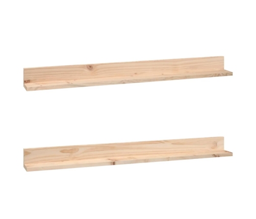 Estantes de pared 2 uds madera maciza de pino 110x11x9 cm