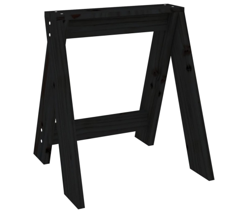 Taburetes 2 unidades madera maciza de pino negro 40x40x45 cm