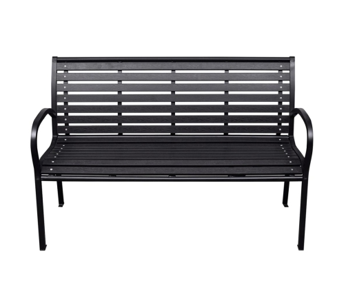 Banco de jardín acero y WPC negro 116 cm