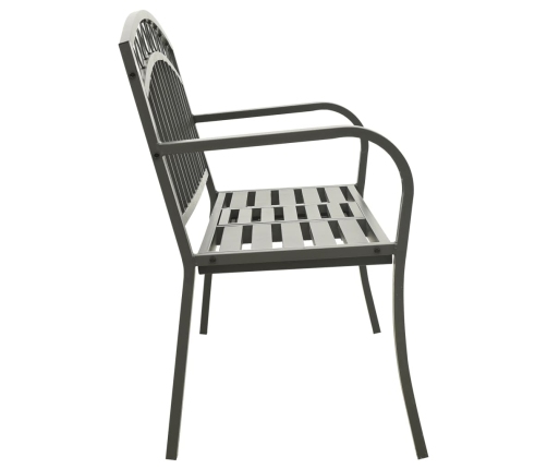 vidaXL Banco de jardín con mesa acero gris 120 cm