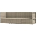 Set de muebles de jardín 3 pzas y cojines ratán sintético gris