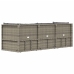 Set de muebles de jardín 3 pzas y cojines ratán sintético gris