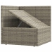Set de muebles de jardín 3 pzas y cojines ratán sintético gris