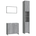 Set de muebles de baño 3 pzas madera contrachapada gris sonoma