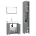 Set de muebles de baño 3 pzas madera contrachapada gris sonoma