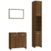 Set de muebles baño 3 pzas madera contrachapada roble marrón