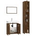 Set de muebles baño 3 pzas madera contrachapada roble marrón