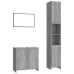 Set de muebles de baño 3 pzas madera contrachapada gris sonoma