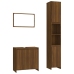 Set de muebles baño 3 pzas madera contrachapada roble marrón