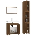 Set de muebles baño 3 pzas madera contrachapada roble marrón