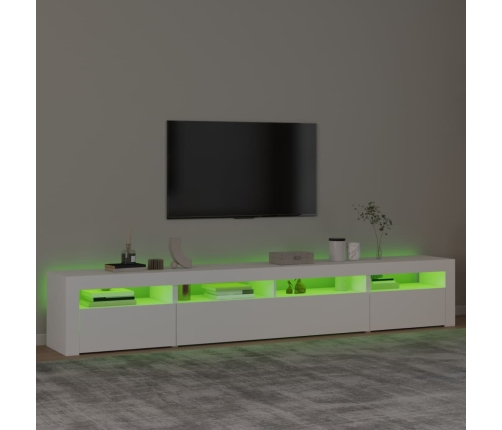 Mueble de TV con luces LED blanco 240x35x40 cm