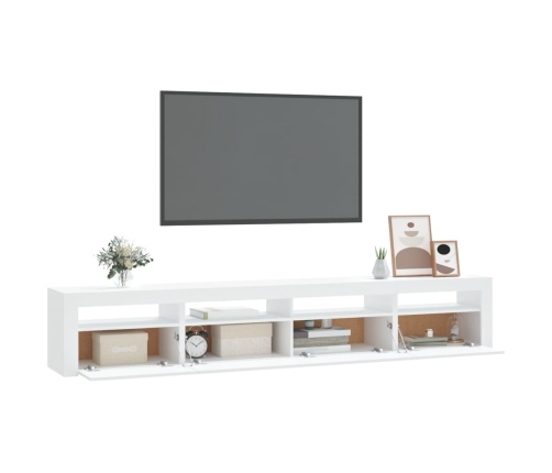 Mueble de TV con luces LED blanco 240x35x40 cm