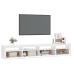 Mueble de TV con luces LED blanco 240x35x40 cm