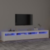 Mueble de TV con luces LED blanco 240x35x40 cm