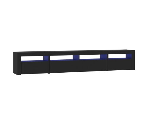 Mueble de TV con luces LED Negro 240x35x40 cm