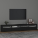 Mueble de TV con luces LED Negro 240x35x40 cm