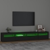 Mueble de TV con luces LED Negro 240x35x40 cm