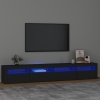 Mueble de TV con luces LED Negro 240x35x40 cm