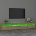 vidaXL Mueble de TV con luces LED roble Sonoma 240x35x40 cm