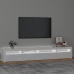 Mueble de TV con luces LED blanco brillante 240x35x40 cm