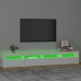 Mueble de TV con luces LED blanco brillante 240x35x40 cm