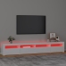 Mueble de TV con luces LED blanco brillante 240x35x40 cm