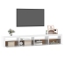 Mueble de TV con luces LED blanco brillante 240x35x40 cm