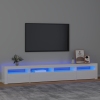 Mueble de TV con luces LED blanco brillante 240x35x40 cm