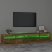 Mueble de TV con luces LED color roble ahumado 240x35x40 cm