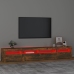 Mueble de TV con luces LED color roble ahumado 240x35x40 cm