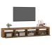 Mueble de TV con luces LED color roble ahumado 240x35x40 cm