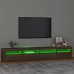 Mueble de TV con luces LED marrón roble 240x35x40 cm