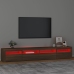 Mueble de TV con luces LED marrón roble 240x35x40 cm