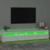 Mueble de TV con luces LED blanco 210x35x40 cm