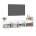 Mueble de TV con luces LED blanco 210x35x40 cm