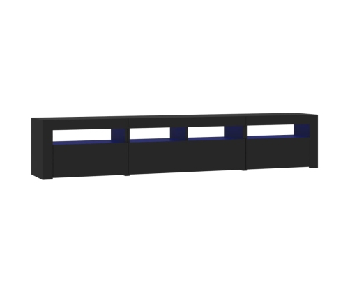 Mueble de TV con luces LED Negro 210x35x40 cm