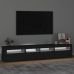 Mueble de TV con luces LED Negro 210x35x40 cm