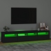 Mueble de TV con luces LED Negro 210x35x40 cm